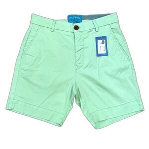 $110 Michael's NWT Men's Size 30 Green Cotton Chino Shorts Preppy Sporty Stretch